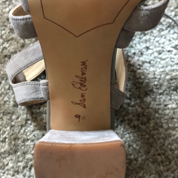 Sam Edelman Lace Up Block Heel Suede Sandal - Picture 4 of 4